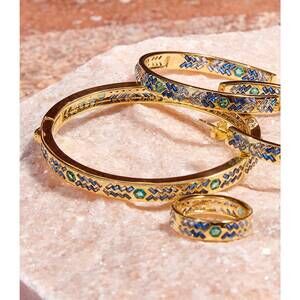 NEW NATIVE GEM women's crystal inlay bracelet in blue